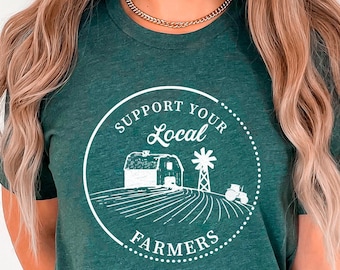 Unterstützen Sie Ihr lokales Farmers-Shirt, Bauernmarkt-Shirt, Bauer-T-Shirt, lokales Farm-Shirt, Bauer-Crewneck, Landleben-Shirt, Geschenk für Bauer
