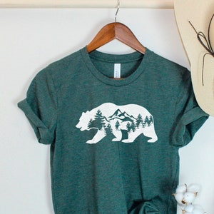 Bear Mountain Shirt, Camping Bear Shirt, Nature Bear Shirt, Nature Lover Shirt, Bear Hiking Shirt, Bear Women Shirt, Bear Shirt Gift