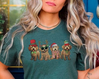 Golden Doodle Weihnachten Shirt, lustiges Weihnachtshundehemd, Hundemama Weihnachtsgeschenke, süßes Weihnachtshemd, Weihnachtstiere Tshirt, Hundeliebhaber Geschenk