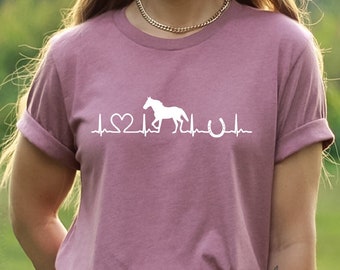 Horse Lover Shirt, Horse T-Shirt, Horse Heartbeat Shirt, Horse Lover Gift, Farm Girl Shirt, Horse Barrel Shirt, Horse Farm Shirt, Horse Gift