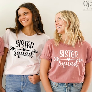 Sister Squad Shirts, Cool Sister Shirt, Sisters By Heart Shirt, Gift For Sister, Matching Sister Shirts, Womens Clothing, Best Friend Gifts