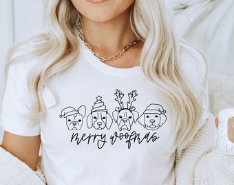Christmas Dogs Shirt, Merry Woofmas Christmas T-Shirt, Santa Dog Shirt, Dog Lover Tshirt, Dog Shirt Christmas, Gift For Pet Lover, Xmas Tee