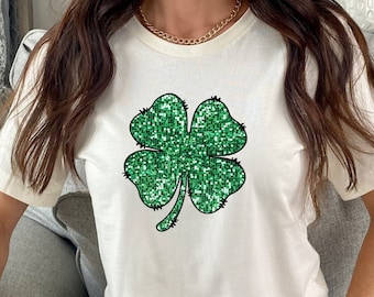 Four Leaf Clover Shirt,  St Patrick Day T-Shirt, Cute Clover Shirts, Irish Day Gifts, Shamrock T-Shirt, Unisex Shamrock Lucky T-Shirt