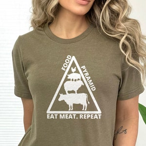 Eat Meat Repeat Shirt, Carnivore Meat Shirt, Food Pyramid Tee, Meat Lover Shirt, Funny Food Pyramid Shirt, Carnivore Shirt