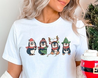 Christmas Penguin Shirt, Cute Christmas Shirt, Christmas Animals, Penguin Gift, Vintage Christmas, Family Christmas Shirts, Christmas Gift