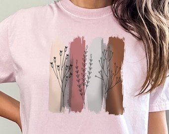 Comfort Colors® Vintage Botanical Shirt, Flower Shirt, Wildflower Shirt, Wild Flowers Shirt, Floral Tshirt, Boho Cottagecore Shirt