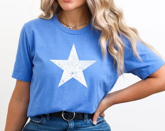Distressed 4th of July Star Shirt - Minimalistic 4th of July Tee- Vintage Star Shirt - 4th of July Shirt - Patriotic Tee - 4th of July Gift