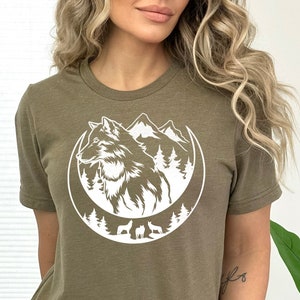 Wolf Shirts, Wolf Shirts for Kids, Wolf Lover Gift, Wildlife Shirt, Wolf Gift Shirts, Wolf Girl, Nature Camping Shirts, Wolf Mountain Shirt