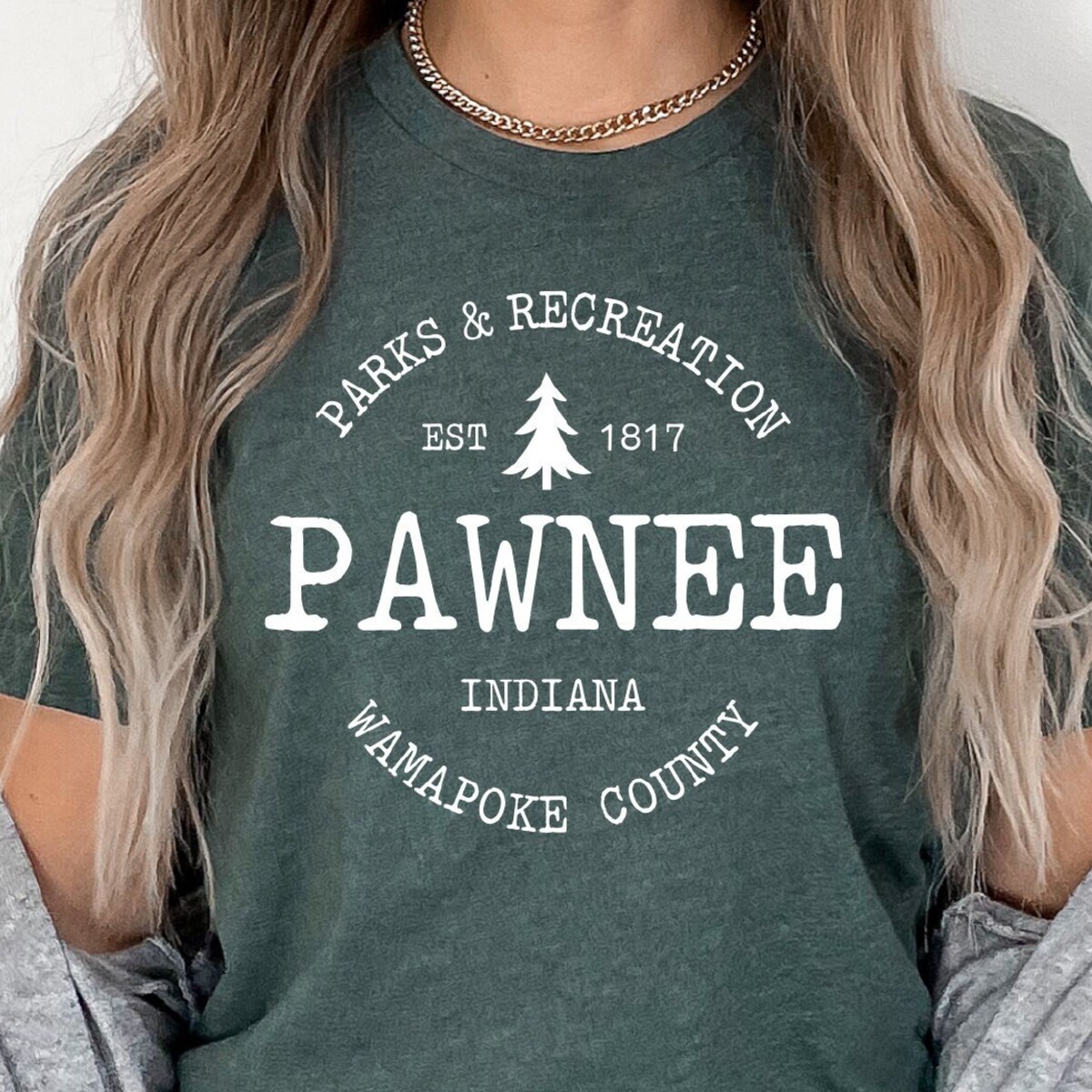 Pawnee Vintage Shirt, Heather Forest in Unisex M - Etsy