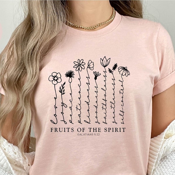 Fruits of the Spirit Shirt, Christian T-Shirts, Bible Verse  Shirts, Galatians Shirts, Christian Apparel, Religious Gift Shirt