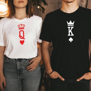 Queen & King Shirts, Valentine Couple Shirts, Valentine Girlfriend Shirt, Valentine Boyfriend Shirt, King of Spades, Queen of Spades Shirt