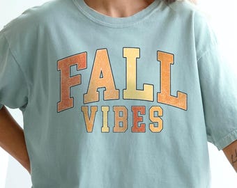 Maglietta Comfort Colors® Fall Vibes, maglietta autunnale, maglietta autunnale, maglietta del Ringraziamento, adorabile maglietta autunnale, regalo autunnale del Ringraziamento