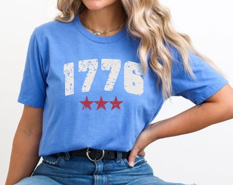 1776 Shirt - 4th of July Shirt - Distressed 1776 Tee - Retro USA T-Shirt - Patriotic Tee - Independence Day Tee - 4th of July Gift
