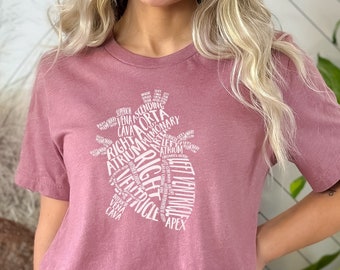Heart Anatomy Shirt, Nursing School Shirt, Nursing Student Shirt, Nursing Gifts, Anatomical Heart, School Nurse Shirt, Nurse Tee