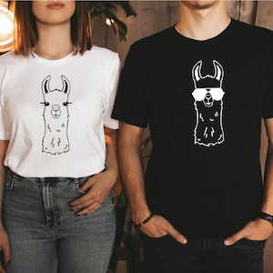 Llama Couples Tshirt, Mama Llama Shirt, Dada Llama Tee, Cute Llama Shirt, Funny Couples Shirts, Unisex Clothing, Crewneck, Llama Lover Gift