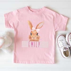 Girl Easter Toddler Shirts - Custom Easter Shirts for Kids - Personalized Easter Bunny Shirt - Easter Day Girls Outfit - Spring Easter Shirt