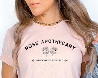 Rose Apothecary-skjorta, Rosebud Motel-skjorta, handgjord med omsorg, Moira Rose-skjorta, David Rose-skjorta, Schitt Creek-gåva, lokalt producerad