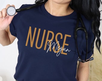 Custom Nurse Shirt, Gift for Nurse, Nurse Week Shirt, Nursing Student Gift, Personalized Nurse Gift, Nurse Graduate Shirt