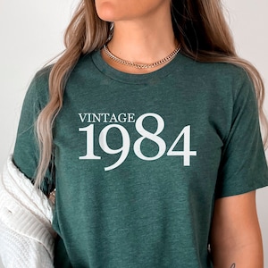Vintage 1984 Shirt, Birthday Year Shirt, Born in 1984 Shirt, Vintage 40th Birthday Shirt, Handmade Clothing, 40th Birthday Gifts For Women