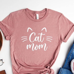 Camiseta para mamá gata, camisetas lindas de gatos para mujer, camiseta para amantes de los gatos, regalo para dueños de gatos, camiseta de gatito, regalos de camisetas de gatos, camiseta de mamá gata, camiseta con cara de gato