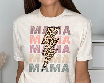Koszulka retro vintage mama, koszulka z nadrukiem lamparta mama, słodkie koszulki dla mam, koszulka macierzyńska, prezent na dzień matki, koszulka dla przyszłej mamy, słodki prezent dla niej