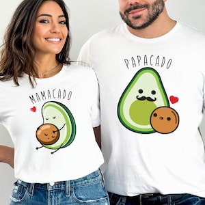 Mamacado Papacado Shirts, Funny Family Tshirt, Pregnancy Reveal Shirts, New Mom Shirt, Couple Matching Tees, New Dad Shirt, Expecting Gift