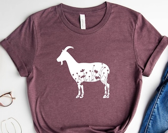 Floral Goat Shirt, Goat Shirt, Floral Goat Tee, Flower Goat Shirt, Goat Lover Tee, Goat Shirt, Goat Lover Gift, Goat Shirt Gift, Goat Love