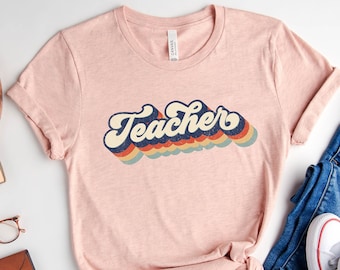 Retro Teacher Shirt, Teacher Shirt, Teacher Gift, First Day of School, Gift for Her, Retro Teacher, Gift for Teacher, Teacher Appreciation