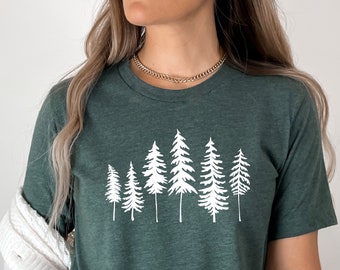Camisa de pino, camiseta de pino, camisa de aventura, camisa de camping, regalo amante de la naturaleza, camisas de campamento al aire libre, camiseta de camping, camisas de viaje de campamento