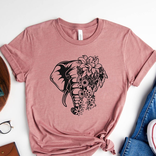 Elephant Shirt, Elephant Mandala Shirt, Elephant Shirt, Zoo Shirt, Gift for Elephant Lover, Bohemian Elephant, Save the Elephants Shirt Gift