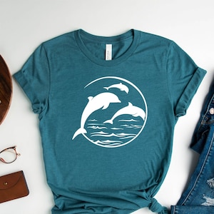 Sea Lover Gift Dolphin Lover Shirt Dolphin Shirt Dolphin Lovers Pink Floral Dolphin Hoodie  Youth Shirt  Unisex T-shirt