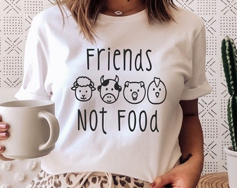 Friends Not Food Shirt, Shirt for Vegan, Vegan Shirt, Plant Based Shirts, Funny Vegan Shirt, Gift for Vegan, Vegan Shirt Gift, Animal Lover