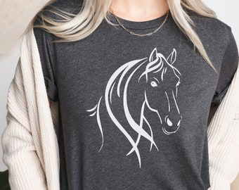 Shirt paard, shirt paard voor vrouwen, shirt paardenliefhebber, shirt paard cadeau, T-shirt paard, shirt plattelandsmeisje, boerderijshirt, landshirt,