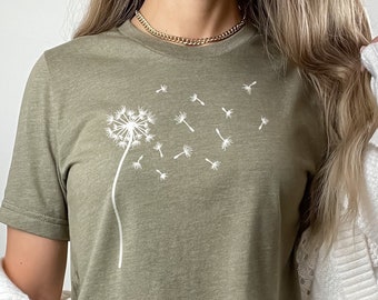 Chemise windflower, Tshirt pissenlit, T-shirt windflower, cadeau chemise florale, chemise cadeau windflower, cadeaux windflower, chemise fleurs sauvages, cadeau maman
