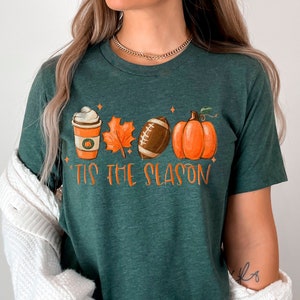 Tis The Season Shirt, Fall Pumpkin T-Shirt, Cute Fall Shirts, Football Season Shirt, Pumpkin Spice Tee, Fall Gift Shirts