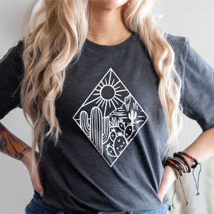 Desert Shirt, Western Shirts For Women, Desert Themed Gifts, Cactus Shirt, Adventure Shirt, Vacation Shirts, Travel Shirt, Cactus Lover Gift