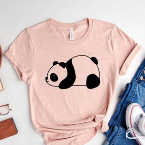 Panda Shirts, Cute Panda Shirts, Panda Lover Shirt, Kids Panda Shirts, Love Panda Shirts, Panda Party Shirts, Panda Shirt for Kids Heather Peach