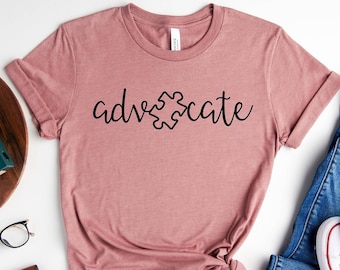 Advocate Shirt, Autism Shirt, Autism Awareness Month Shirt, Autism Mom Tees, Autism T-shirt, Autism Shirt for Teacher, Accept Adapt Advocate