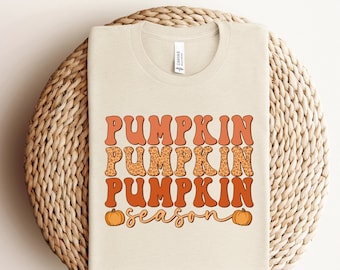 Maglietta stagione zucca, maglietta zucca, maglietta zucca vintage, maglietta vibrazioni autunnali, abbigliamento autunnale da donna, regalo per gli amanti dell'autunno, maglietta spezie zucca
