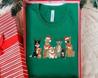 Christmas Dogs Shirt, Xmas Animal Shirt, Christmas Dog Lovers Shirt, Dog Owner Christmas Shirt, Cute Christmas Tee, Dog Lover Christmas Gift