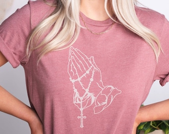 Praying Hands Shirt, Church Shirt Gift, Religious Shirt, Christian Shirt, Faith Shirt, Praying Shirt for Friends, God Shirt, Christmas Gift
