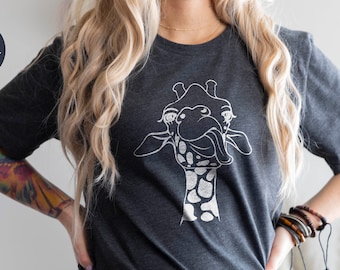 Funny Giraffe Shirt, Giraffe Shirt, Giraffe Lover Shirt, Sarcastic Tee, Comic Giraffe Shirt, Funny Giraffe T-shirt, Giraffe Zoo Shirt