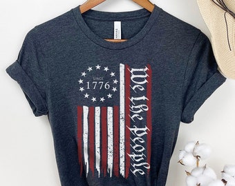 We The People T-Shirt - American Constitution Shirt - 1776 Tee - Vintage USA Flag T-Shirt - Patriotic Shirt - American History Tee