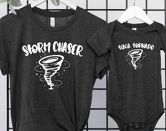 Matching Mom and Me Shirts - Storm Chaser - Tiny Tornado Shirt - Mom and Mini Shirts - Mother's Day Gift - Funny Mom Life Shirts