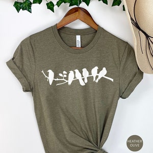 Birds Shirt, Birds on Wire Shirt, Women Bird Shirt, Kids Bird Shirt, Bird Lover Shirt, Bird Gift Shirt, Bird T-Shirt, Birthday Bird Gift
