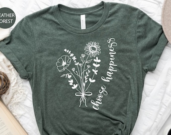 Botanical Shirt, Flower Girl Shirt, Gardening Shirt, Wildflower Shirt, Plant Mom Shirt, Plant Lady Shirt, Inspirational Shirts