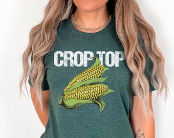 Crop Top Mais Shirt, Bauernhof Leben T-Shirt, Bauernhof Mädchen Outfit, Bauer Rundhalsausschnitt, lustiges Landwirtschaft Shirt, Crop Top Shirt, Mais T-Shirt, Bauer Geschenk