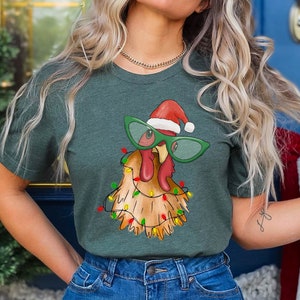 Christmas Chicken Shirt, Merry Christmas Chicken Shirts, Xmas Farmer Shirt, Funny Xmas Chicken Shirt, Chicken Lover Christmas Gift