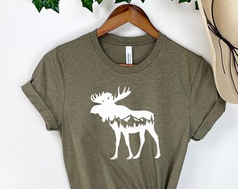 Moose Shirt, Moose Shirt for Women, Moose T-Shirt, Moose Camp Shirt Moose Lover Shirt  Kids Moose Shirt  Mountain Moose Shirt Moose Gift Tee