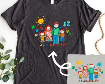 Custom Drawing T-Shirt - Kids Drawing Tee -  Photo Drawing Shirt - Kid Art Gift - Gift for Mom - Gift for Dad - Actual Drawing Shirt